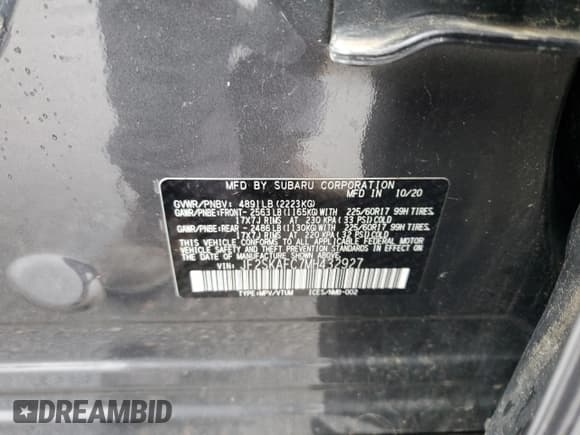 ✅ 2021 Subaru Forester Premium • VIN: JF2SKAFC7MH432927 • Lot: 90707245. Wystawiony na Copart z przebiegiem 33 063 mil. Bezpłatny archiwum sprzedaży aukcyjnych z USA i szczegółowy raport historii pojazdu na DreamBid. Zdjęcie 14.