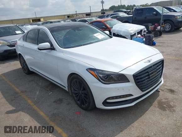 ✅ 2018 Genesis G80 Ultimate • VIN: KMHGN4JF5JU235090 • Лот: 43523514. Опубликован ранее на IAAI с пробегом 117 072 миль. Бесплатный доступ к архиву аукционных продаж из США и подробный отчёт об истории автомобиля на DreamBid. Изображение 1.