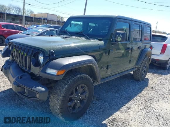 ✅ 2021 Jeep Wrangler Unlimited Sport S • VIN: 1C4HJXDG5MW804748 • Lot: 41878895. Listed on IAAI with 35,839 mi. Free auction sales archive from the USA and detailed vehicle history report at DreamBid. Image 2.