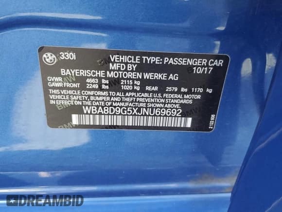 ✅ 2018 BMW 3 Series 330i xDrive • VIN: WBA8D9G5XJNU69692 • Lot: 87290795. Wystawiony na Copart z przebiegiem 65 515 mil. Bezpłatny archiwum sprzedaży aukcyjnych z USA i szczegółowy raport historii pojazdu na DreamBid. Zdjęcie 13.