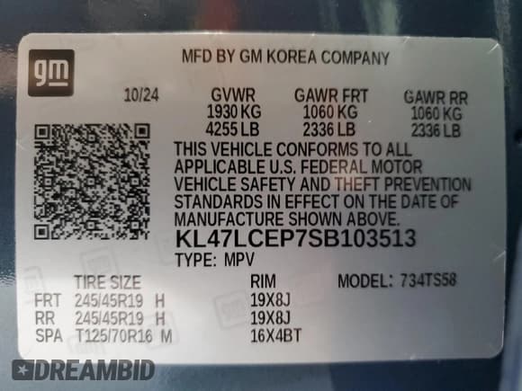 ✅ 2025 Buick Envista Avenir • VIN: KL47LCEP7SB103513 • Lot: 82704175. Listed on Copart with 1,703 mi. Free auction sales archive from the USA and detailed vehicle history report at DreamBid. Image 13.