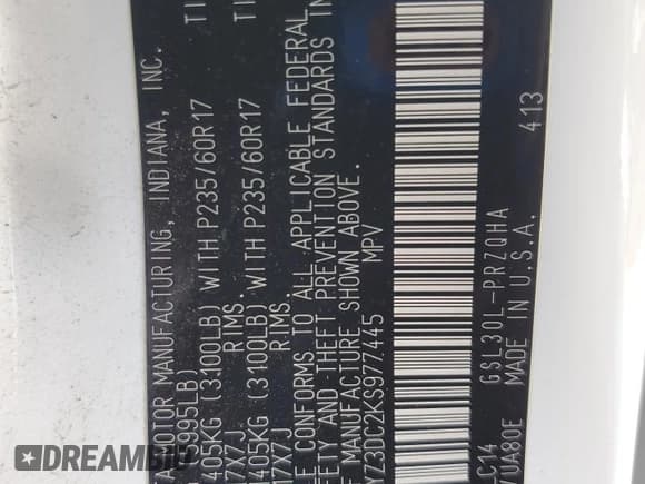 ✅ 2019 Toyota Sienna Limited • VIN: 5TDYZ3DC2KS977445 • Lot: 93521265. Wystawiony na Copart z przebiegiem 104 377 mil. Bezpłatny archiwum sprzedaży aukcyjnych z USA i szczegółowy raport historii pojazdu na DreamBid. Zdjęcie 14.