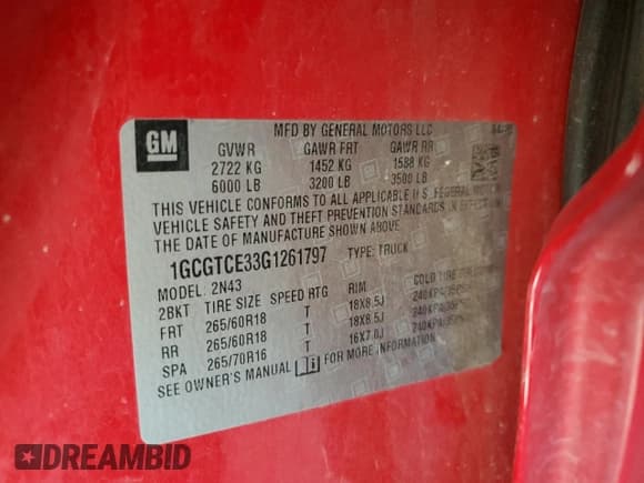 ✅ 2016 Chevrolet Colorado 4WD LT • VIN: 1GCGTCE33G1261797 • Лот: 71603604. Опубликован ранее на Copart с пробегом 142 892 миль. Бесплатный доступ к архиву аукционных продаж из США и подробный отчёт об истории автомобиля на DreamBid. Изображение 14.
