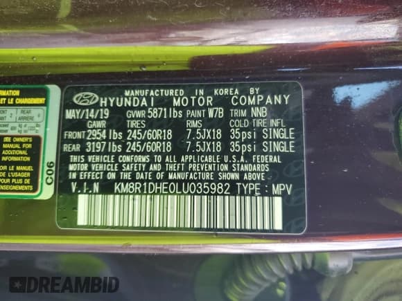 ✅ 2020 Hyundai Palisade SE • VIN: KM8R1DHE0LU035982 • Лот: 80505644. Опубликован ранее на Copart с пробегом 71 265 миль. Бесплатный доступ к архиву аукционных продаж из США и подробный отчёт об истории автомобиля на DreamBid. Изображение 16.