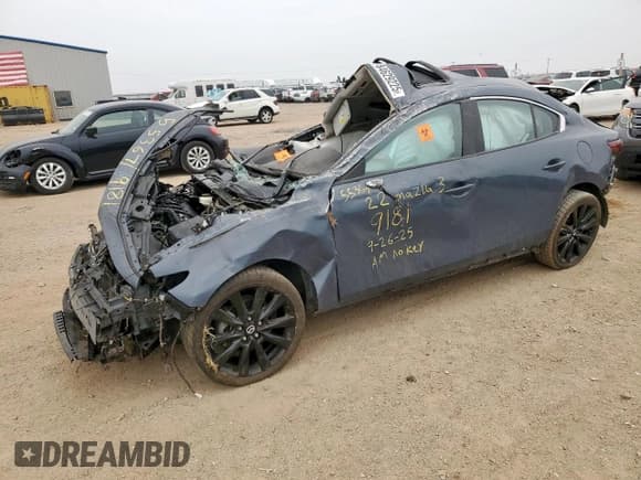 ✅ 2022 Mazda 3 Carbon Edition • VIN: JM1BPACL7N1509181 • Lot: 84629225. Listed on Copart with Not provided. Free auction sales archive from the USA and detailed vehicle history report at DreamBid. Image 1.
