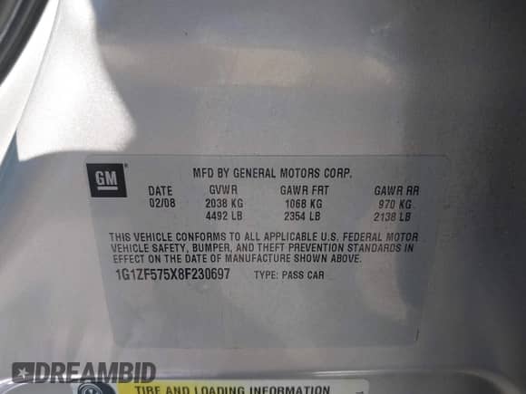 2008 Chevrolet Malibu Hybrid с VIN 1G1ZF575X8F230697, выставлен на аукционе IAAI как лот 43288512 с пробегом 113 766 миль миль и . История ставок и продаж доступна на DreamBid. Изображение 9.