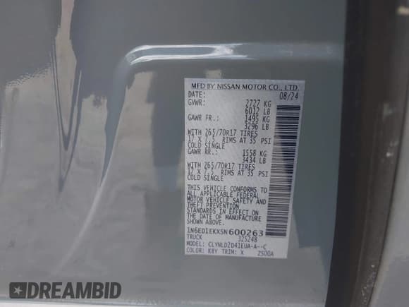 ✅ 2025 Nissan Frontier SV • VIN: 1N6ED1EKXSN600263 • Lot: 42882428. Listed on IAAI with 9,463 mi. Free auction sales archive from the USA and detailed vehicle history report at DreamBid. Image 9.