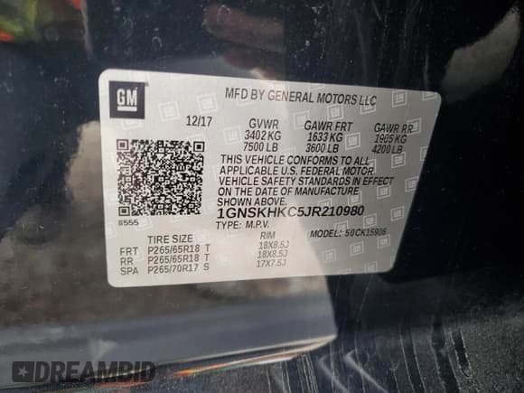 ✅ 2018 Chevrolet Suburban LT • VIN: 1GNSKHKC5JR210980 • Lot: 68180924. Wystawiony na Copart z przebiegiem 93 237 mil. Bezpłatny archiwum sprzedaży aukcyjnych z USA i szczegółowy raport historii pojazdu na DreamBid. Zdjęcie 15.