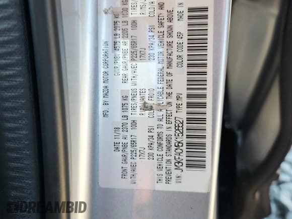 ✅ 2019 Mazda CX-5 Touring • VIN: JM3KFACM5K1526527 • Lot: 86718685. Wystawiony na Copart z przebiegiem Nie podano. Bezpłatny archiwum sprzedaży aukcyjnych z USA i szczegółowy raport historii pojazdu na DreamBid. Zdjęcie 12.