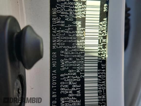 ✅ 2014 Toyota Corolla LE • VIN: 2T1BURHE1EC094551 • Lot: 90533455. Listed on Copart with 55,879 mi. Free auction sales archive from the USA and detailed vehicle history report at DreamBid. Image 12.