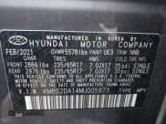 ✅ 2021 Hyundai Santa Fe Blue • VIN: KM8S2DA14MU005973 • Lot: 43409630. Wystawiony na IAAI z przebiegiem 59 342 mil. Bezpłatny archiwum sprzedaży aukcyjnych z USA i szczegółowy raport historii pojazdu na DreamBid. Zdjęcie 9.