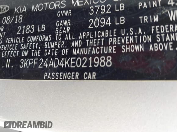 ✅ 2019 Kia Forte LXS • VIN: 3KPF24AD4KE021988 • Lot: 43403780. Wystawiony na IAAI z przebiegiem 30 325 mil. Bezpłatny archiwum sprzedaży aukcyjnych z USA i szczegółowy raport historii pojazdu na DreamBid. Zdjęcie 9.