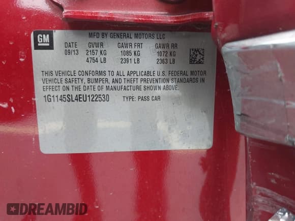 ✅ 2014 Chevrolet Impala LTZ • VIN: 1G1145SL4EU122530 • Лот: 43618361. Опубликован ранее на IAAI с пробегом 202 610 миль. Бесплатный доступ к архиву аукционных продаж из США и подробный отчёт об истории автомобиля на DreamBid. Изображение 9.