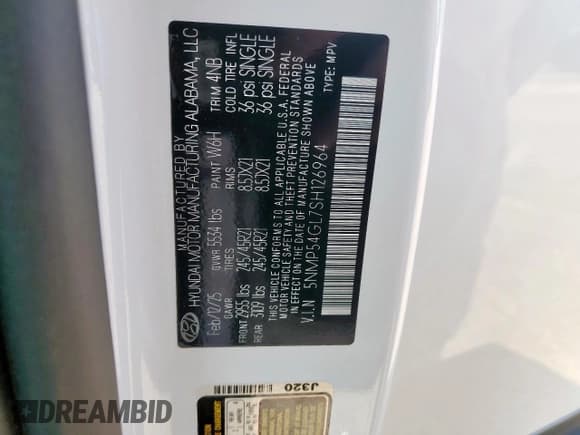 ✅ 2025 Hyundai Santa Fe Calligraphy • VIN: 5NMP54GL7SH126964 • Lot: 61192575. Listed on Copart with 5,474 mi. Free auction sales archive from the USA and detailed vehicle history report at DreamBid. Image 13.