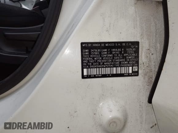 ✅ 2015 Honda Fit EX-L • VIN: 3HGGK5H82FM757540 • Лот: 43680066. Опубликован ранее на IAAI с пробегом 164 655 миль. Бесплатный доступ к архиву аукционных продаж из США и подробный отчёт об истории автомобиля на DreamBid. Изображение 9.