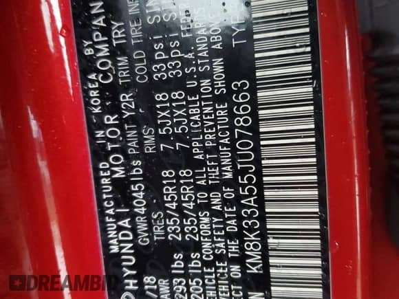 2018 Hyundai Kona Limited с VIN KM8K33A55JU078663, выставлен на аукционе Copart как лот 38127423 с пробегом 30 648 миль миль и . История ставок и продаж доступна на DreamBid. Изображение 12.