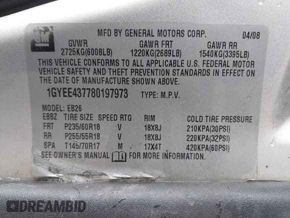 ✅ 2008 Cadillac SRX AWD • VIN: 1GYEE437780197973 • Lot: 42749262. Wystawiony na IAAI z przebiegiem Nie podano. Bezpłatny archiwum sprzedaży aukcyjnych z USA i szczegółowy raport historii pojazdu na DreamBid. Zdjęcie 9.