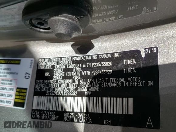 ✅ 2020 Lexus RX 350 F Sport • VIN: 2T2SZMDA7LC228592 • Lot: 44182005. Listed on Copart with 54,387 mi. Free auction sales archive from the USA and detailed vehicle history report at DreamBid. Image 12.