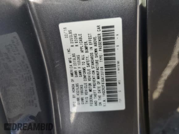 ✅ 2016 Honda Accord EX-L • VIN: 1HGCR2F83GA130159 • Lot: 82691345. Wystawiony na Copart z przebiegiem 146 170 mil. Bezpłatny archiwum sprzedaży aukcyjnych z USA i szczegółowy raport historii pojazdu na DreamBid. Zdjęcie 13.