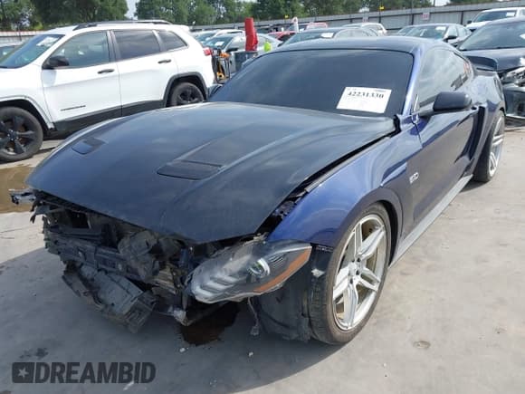 ✅ 2018 Ford Mustang GT • VIN: 1FA6P8CF7J5163016 • Lot: 42231330. Listed on IAAI with 55,810 mi. Free auction sales archive from the USA and detailed vehicle history report at DreamBid. Image 2.