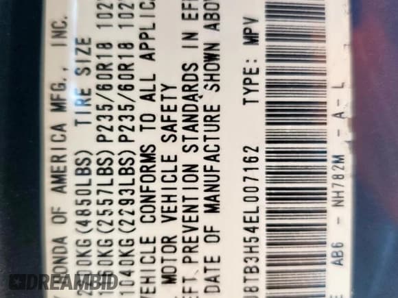 ✅ 2014 Acura RDX Technology • VIN: 5J8TB3H54EL007162 • Lot: 69487725. Listed on Copart with 123,934 mi. Free auction sales archive from the USA and detailed vehicle history report at DreamBid. Image 14.