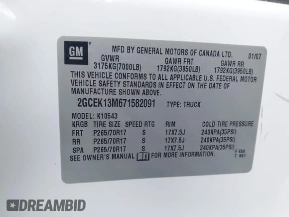 ✅ 2007 Chevrolet Silverado 1500 1LT • VIN: 2GCEK13M671582091 • Lot: 43597798. Listed on IAAI with 133,224 mi. Free auction sales archive from the USA and detailed vehicle history report at DreamBid. Image 9.