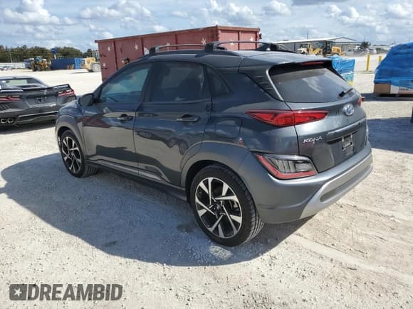 ✅ 2022 Hyundai Kona Limited • VIN: KM8K53A32NU771558 • Лот: 76175074. Опубликован ранее на Copart с пробегом 21 023 миль. Бесплатный доступ к архиву аукционных продаж из США и подробный отчёт об истории автомобиля на DreamBid. Изображение 2.