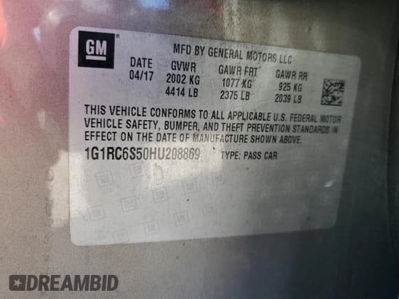 ✅ 2017 Chevrolet Volt LT • VIN: 1G1RC6S50HU208869 • Lot: 79139244. Wystawiony na Copart z przebiegiem Nie podano. Bezpłatny archiwum sprzedaży aukcyjnych z USA i szczegółowy raport historii pojazdu na DreamBid. Zdjęcie 12.