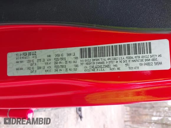 ✅ 2016 Jeep Wrangler Unlimited Sport • VIN: 1C4BJWDGXGL234851 • Lot: 43652737. Listed on IAAI with 91,730 mi. Free auction sales archive from the USA and detailed vehicle history report at DreamBid. Image 9.