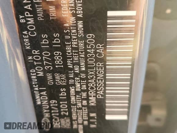 ✅ 2020 Hyundai Venue SEL • VIN: KMHRC8A3XLU034509 • Лот: 83089554. Размещён на Copart с пробегом 58 845 миль миль. Получите бесплатный доступ к архиву аукционных продаж из США и посмотрите подробный отчёт об истории автомобиля на DreamBid. Изображение 13.