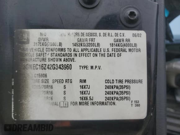 ✅ 2002 Chevrolet Suburban LS • VIN: 3GNEC16Z42G343960 • Lot: 88970245. Wystawiony na Copart z przebiegiem 284 632 mil. Bezpłatny archiwum sprzedaży aukcyjnych z USA i szczegółowy raport historii pojazdu na DreamBid. Zdjęcie 14.