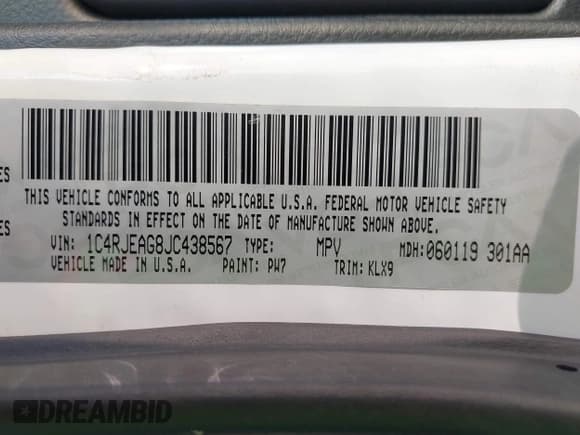 ✅ 2018 Jeep Grand Cherokee Altitude • VIN: 1C4RJEAG8JC438567 • Lot: 43168970. Listed on IAAI with 72,067 mi. Free auction sales archive from the USA and detailed vehicle history report at DreamBid. Image 9.