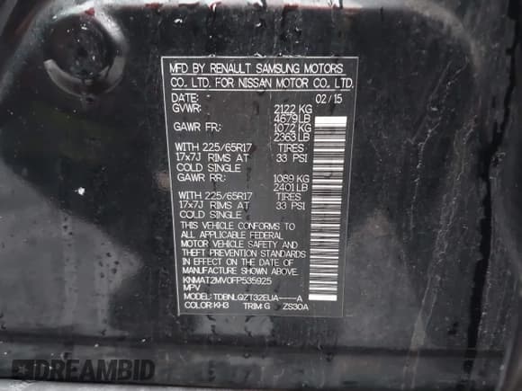 ✅ 2015 Nissan Rogue SV • VIN: KNMAT2MV0FP535925 • Лот: 43806531. Опубликован ранее на IAAI с пробегом 111 247 миль. Бесплатный доступ к архиву аукционных продаж из США и подробный отчёт об истории автомобиля на DreamBid. Изображение 9.