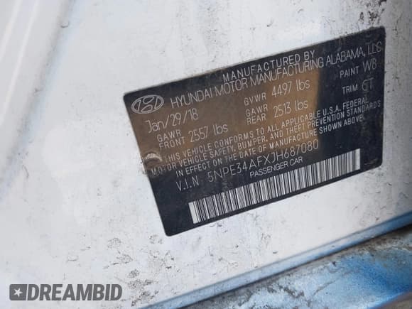 ✅ 2018 Hyundai Sonata SEL • VIN: 5NPE34AFXJH687080 • Lot: 43164942. Listed on IAAI with 113,486 mi. Free auction sales archive from the USA and detailed vehicle history report at DreamBid. Image 9.