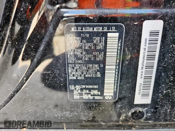 ✅ 2019 Infiniti QX80 Luxe • VIN: JN8AZ2NFXK9684383 • Лот: 69354315. Опубликован ранее на Copart с пробегом 76 101 миль. Бесплатный доступ к архиву аукционных продаж из США и подробный отчёт об истории автомобиля на DreamBid. Изображение 13.