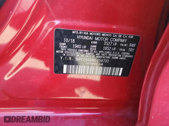 ✅ 2019 Hyundai Accent SE • VIN: 3KPC24A34KE059733 • Лот: 82810634. Опубликован ранее на Copart с пробегом 93 078 миль. Бесплатный доступ к архиву аукционных продаж из США и подробный отчёт об истории автомобиля на DreamBid. Изображение 12.