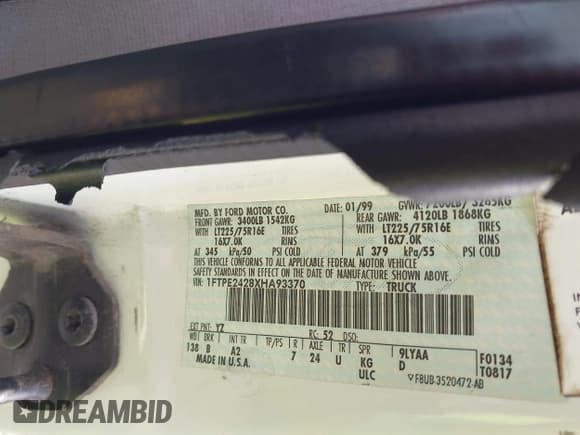 ✅ 1999 Ford E-Series Commercial • VIN: 1FTPE2428XHA93370 • Лот: 41611982. Опубликован ранее на IAAI с пробегом 172 531 миль. Бесплатный доступ к архиву аукционных продаж из США и подробный отчёт об истории автомобиля на DreamBid. Изображение 9.