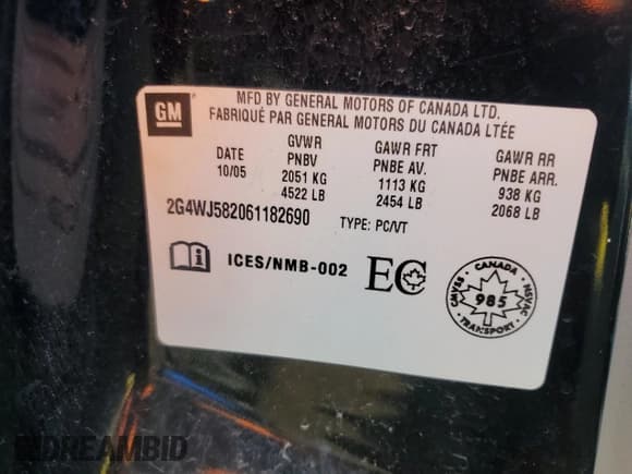 ✅ 2006 Buick Allure CXL • VIN: 2G4WJ582061182690 • Лот: 45212525. Опубликован ранее на Copart с пробегом 140 319 миль. Бесплатный доступ к архиву аукционных продаж из США и подробный отчёт об истории автомобиля на DreamBid. Изображение 12.