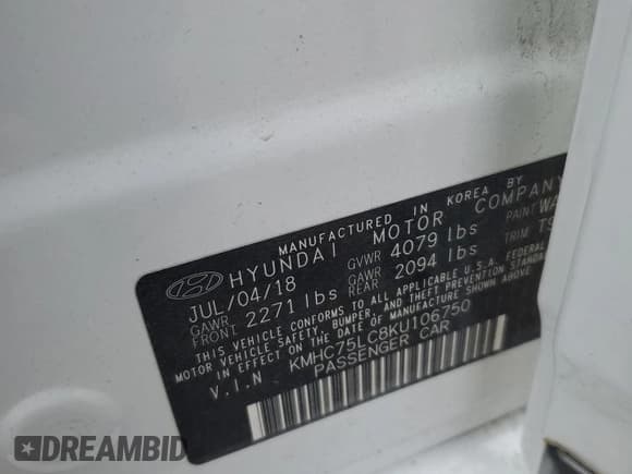 ✅ 2019 Hyundai Ioniq SEL • VIN: KMHC75LC8KU106750 • Lot: 50357955. Wystawiony na Copart z przebiegiem 80 724 mil. Bezpłatny archiwum sprzedaży aukcyjnych z USA i szczegółowy raport historii pojazdu na DreamBid. Zdjęcie 13.