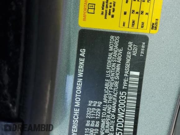 ✅ 2013 BMW 6 Series 650i • VIN: WBAYM9C57DDW20035 • Лот: 47051175. Опубликован ранее на Copart с пробегом 96 315 миль. Бесплатный доступ к архиву аукционных продаж из США и подробный отчёт об истории автомобиля на DreamBid. Изображение 12.