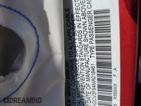 2021 Honda Accord Touring z VIN 1HGCV3F94MA018461, wystawiony jako Copart lot #81491165 z przebiegiem 47 011 mil mil oraz Szkoda całkowita • Salvage title. Historia ofert i sprzedaży dostępna na DreamBid. Obrazek 12.