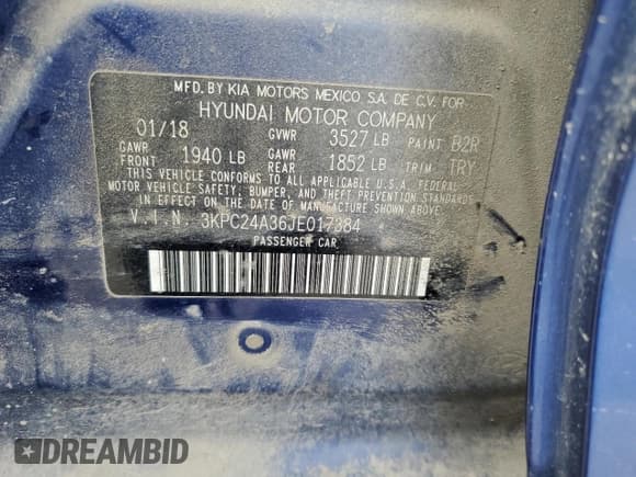 ✅ 2018 Hyundai Accent SE • VIN: 3KPC24A36JE017384 • Лот: 46212805. Опубликован ранее на Copart с пробегом 124 234 миль. Бесплатный доступ к архиву аукционных продаж из США и подробный отчёт об истории автомобиля на DreamBid. Изображение 12.