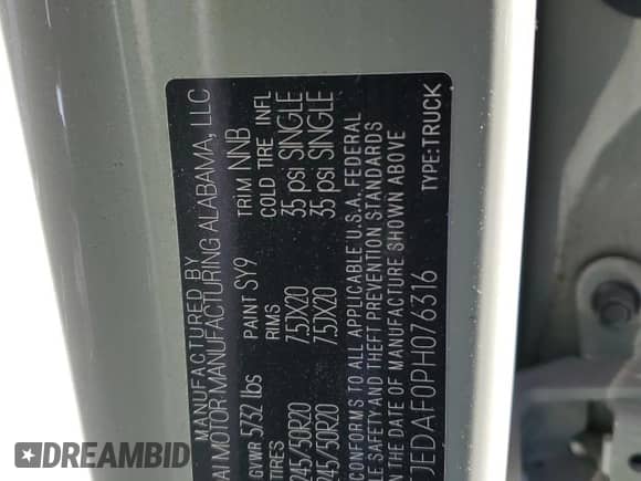 2023 Hyundai Santa Cruz Limited с VIN 5NTJEDAF0PH076316, выставлен на аукционе Copart как лот 41630735 с пробегом 22 034 миль миль и Списание • Salvage title. История ставок и продаж доступна на DreamBid. Изображение 13.