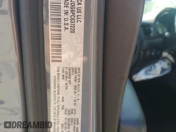 ✅ 2023 Dodge Durango GT Plus • VIN: 1C4RDJDG6PC637220 • Lot: 56154845. Listed on Copart with 59,381 mi. Free auction sales archive from the USA and detailed vehicle history report at DreamBid. Image 13.