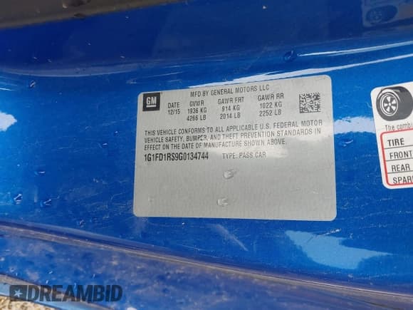 ✅ 2016 Chevrolet Camaro 2LT • VIN: 1G1FD1RS9G0134744 • Lot: 42127460. Wystawiony na IAAI z przebiegiem Nie podano. Bezpłatny archiwum sprzedaży aukcyjnych z USA i szczegółowy raport historii pojazdu na DreamBid. Zdjęcie 9.