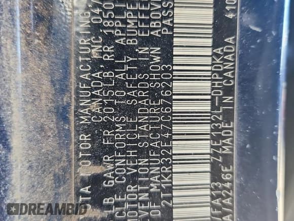 ✅ 2007 Toyota Matrix STD • VIN: 2T1KR32E47C676203 • Lot: 87062415. Wystawiony na Copart z przebiegiem 113 079 mil. Bezpłatny archiwum sprzedaży aukcyjnych z USA i szczegółowy raport historii pojazdu na DreamBid. Zdjęcie 13.