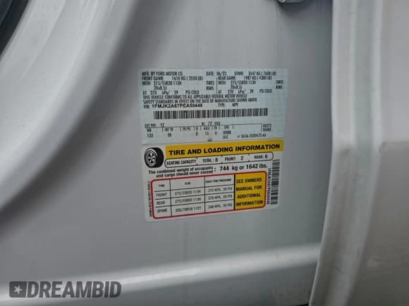 ✅ 2023 Ford Expedition Max Limited • VIN: 1FMJK2A87PEA50448 • Lot: 95891615. Listed on Copart with 41,685 mi. Free auction sales archive from the USA and detailed vehicle history report at DreamBid. Image 10.