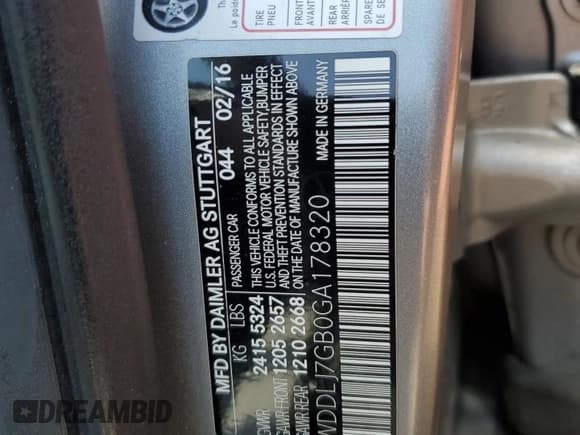 ✅ 2016 Mercedes-Benz CLS AMG CLS 63 S-Model • VIN: WDDLJ7GB0GA178320 • Lot: 59679665. Listed on Copart with 80,777 mi. Free auction sales archive from the USA and detailed vehicle history report at DreamBid. Image 12.