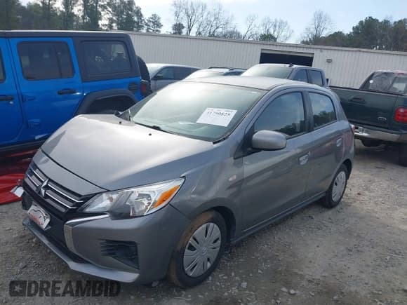 ✅ 2021 Mitsubishi Mirage ES • VIN: ML32AUHJ2MH004085 • Lot: 41790825. Listed on IAAI with 61,613 mi. Free auction sales archive from the USA and detailed vehicle history report at DreamBid. Image 2.