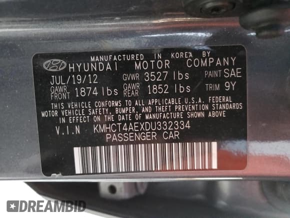 ✅ 2013 Hyundai Accent GLS • VIN: KMHCT4AEXDU332334 • Лот: 81672544. Опубликован ранее на Copart с пробегом Не указан. Бесплатный доступ к архиву аукционных продаж из США и подробный отчёт об истории автомобиля на DreamBid. Изображение 12.
